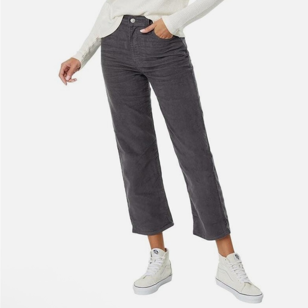 Levi's Ribcage Straight Ankle Gray Corduroys Pants